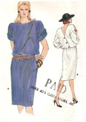 9000 EZ VOGUE LOOSE BLOUSON STRAIGHT SHORT-LONG SLEEVE DRESS PATTERN 10